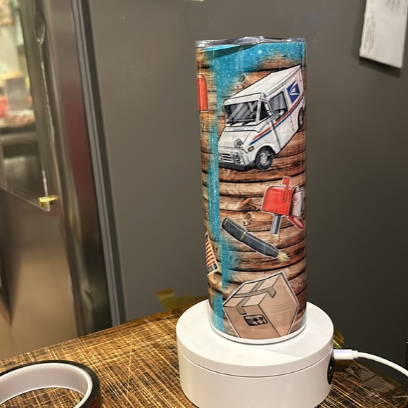 POSTAL LIFE W/usps details  20 oz stainless steel tumbler in blue or green NWT - Picture 8 of 9